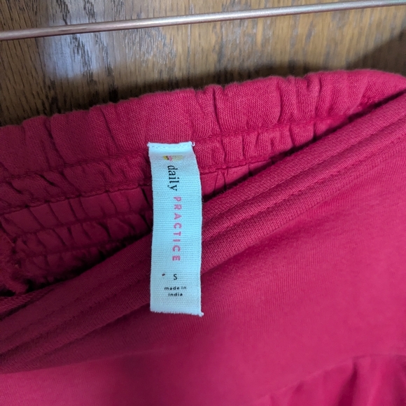 Anthropologie Terry Cloth Red Dress With Bow Accents - Picture 4 of 4